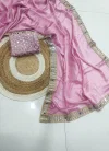 Kt 3012 Sapce Silk Fancy Mirror Lace Border Saree